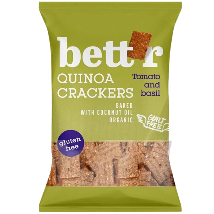 Crackers cu quinoa, rosii si busuioc, fara gluten, eco, 100g, Bettr [2]