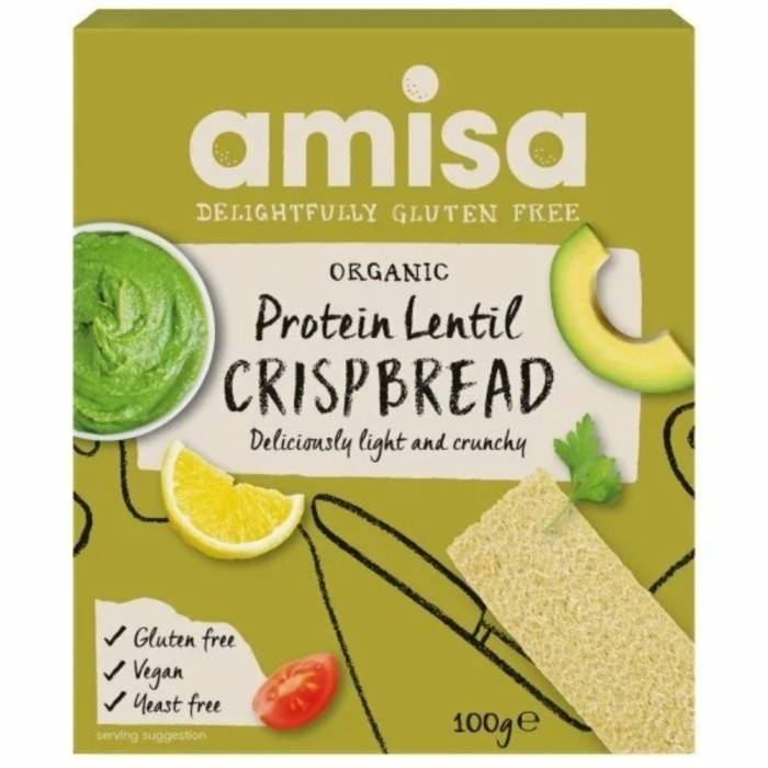 Crispbread proteic cu Linte, fara gluten, 100g, Amisa [2]