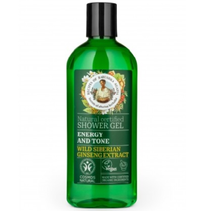 Gel de Duș Tonifiant cu extract de Ginseng, 260ml, Bunica Agafia [2]
