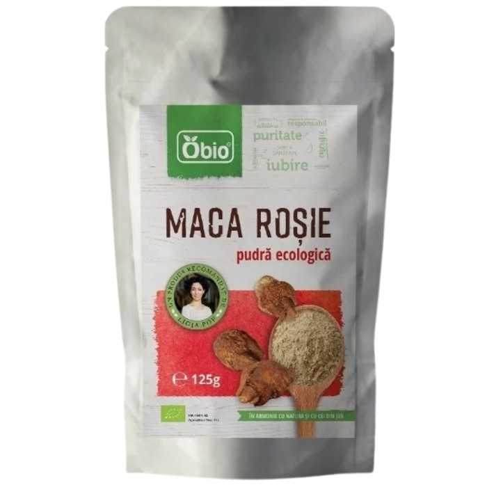 Maca rosie pudra raw bio, 125g, Obio [2]