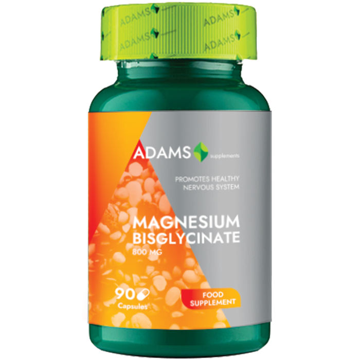 Magneziu Bisglicinat, 800mg, 90cps, Adams Supplements [2]