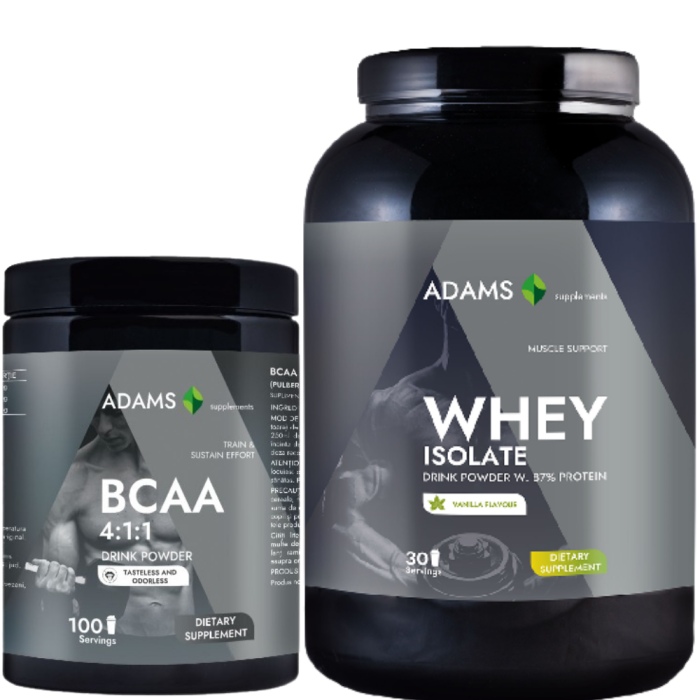 Pachet Izolat proteic din zer, vanilie, 908g & BCAA 4:1:1 (fara aroma), 400g [2]