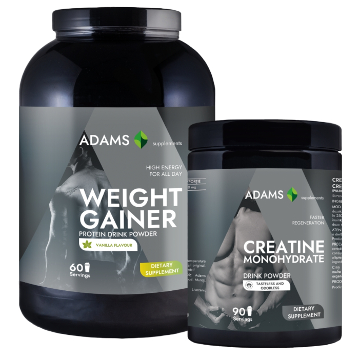 Pachet Proteina pentru cresterea masei musculare (vanilie), 3kg + Creatina [2]