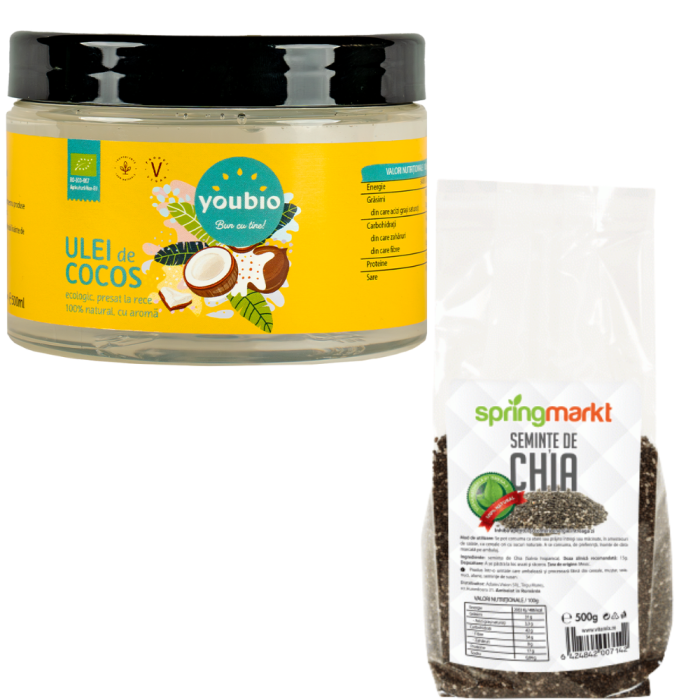 Pachet Ulei de Cocos organic 500ml + Seminte de Chia [3]