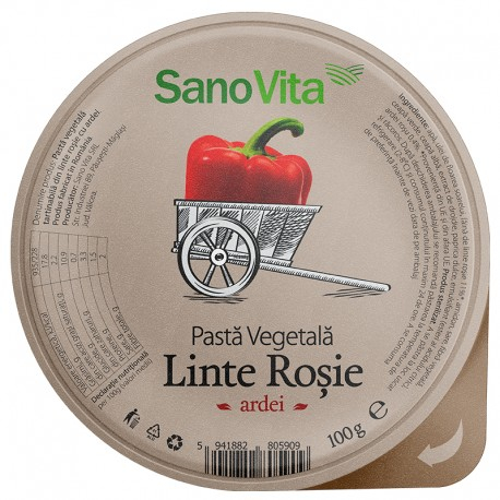 Pasta Vegetala din Linte Rosie si Ardei 100g Sano Vita [2]