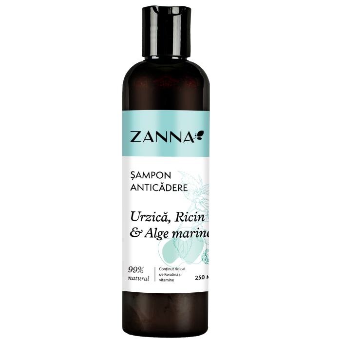 Sampon Anticadere cu Urzica, Ricin si Alge marine, 250ml, Zanna [2]