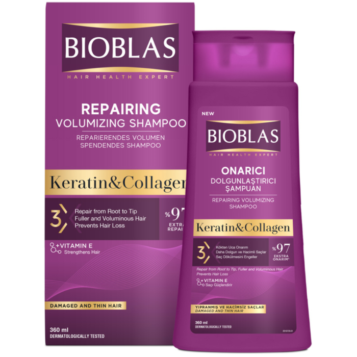Sampon Anticadere Par Collagen+Keratin Par Subtire 360ml Bioblas [2]
