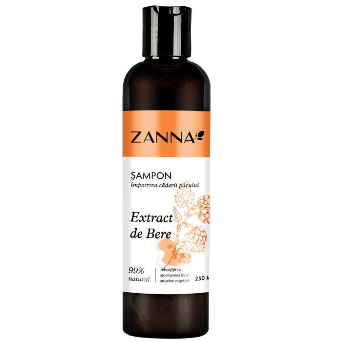 Sampon impotriva caderii parului cu extract de Bere, 250ml, Zanna [2]