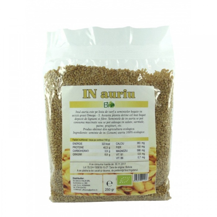 Seminte De In Auriu Organice, 250gr, Deco Italia [2]