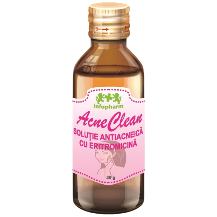 Solutie antiacneica cu eritromicina, Acne Clean, 30g, Infopharm [2]