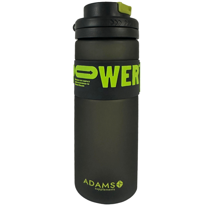 Sticla apa plastic cu pai, POWER, negru, 820ml, Adams Supplements [2]