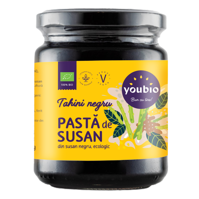 Tahini din susan negru, ecologic, 250g, Youbio [2]
