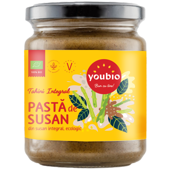 Tahini integral din susan alb, ecologic, 250gr, Youbio [2]