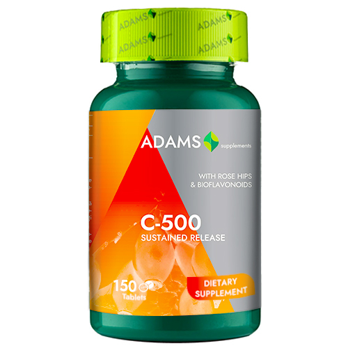 Vitamina C-500 cu macese, 150tab, Adams Supplements [3]