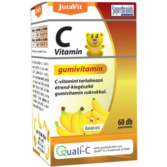 Vitamina C Gumata cu Gust de Banane 180gr 60cps Jutavit [3]