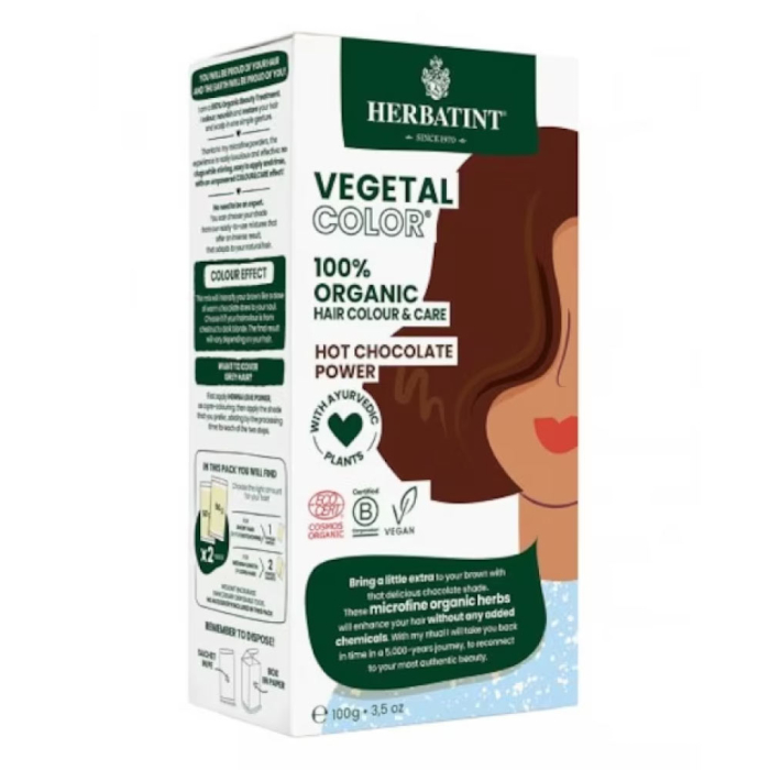 Vopsea de par Vegetal Color Hot Chocolate Power, 100 g, Herbatint [3]