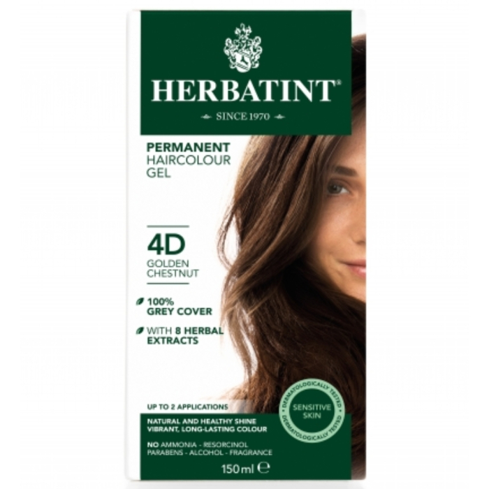 Vopsea Pentru Par Castaniu Auriu 4D, 150ml, Herbatint [2]