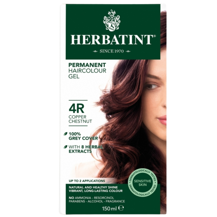 Vopsea Pentru Par Castaniu Cupru 4R, 150ml, Herbatint [2]
