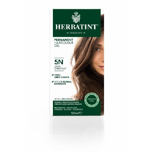 Vopsea Pentru Par Castaniu Deschis 5N, 150ml, Herbatint [2]