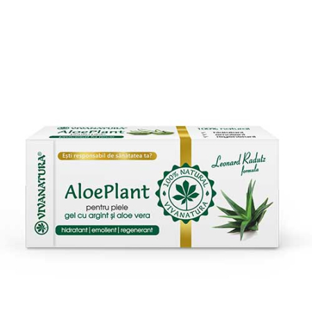 Unguente, geluri, solutii - Aloe Plant- Gel cu Argint si Aloe vera 20ml Viva Natura