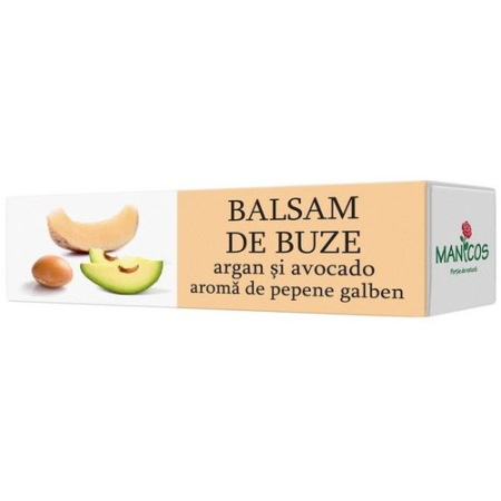 Suplimente alimentare - Balsam De Buze Argan, Avocado si Pepene Galben, 4.8 gr, Manicos
