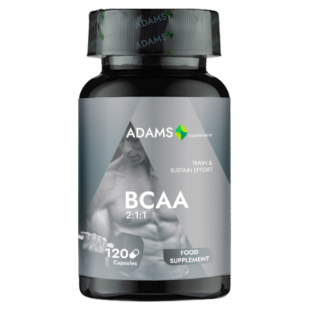 Suplimente fitness - BCAA 2:1:1 2000 mg, 120 cps, Adams Supplements