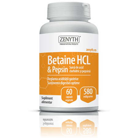 Digestie - Betaina HCL&PEPSINE 580mg 60cps Zenyth