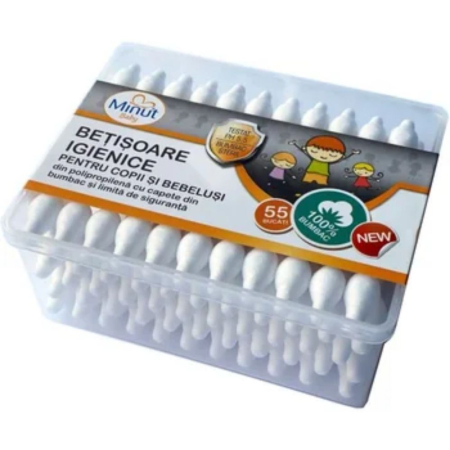 Produse igienizare - Betisoare Urechi Copii 55buc, Minut