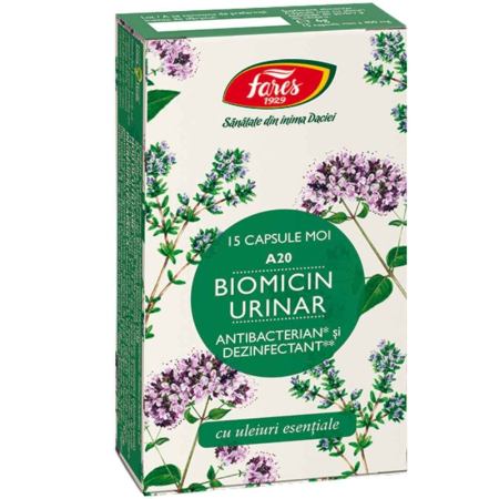Prostata, urologie - Biomicin Urinar, A20, 15 cps moi, Fares