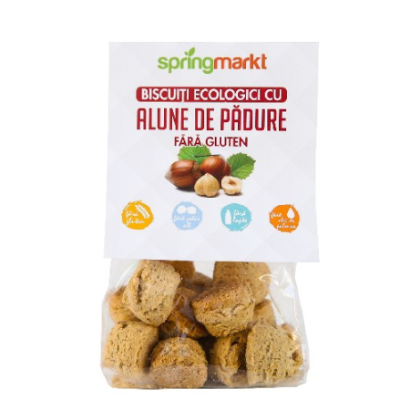 Dulciuri, patiserii fara gluten - Biscuiti Bio cu Alune de padure, fara gluten, 100gr, springmarkt