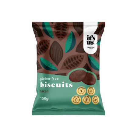 Dulciuri, patiserii fara gluten - Biscuiti cu Cacao, fara gluten, 150 g, It`S Us