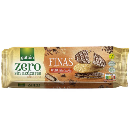Patiserii - Biscuiti de Ovaz fara Zahar cu Glazura de Ciocolata cu Lapte 150g Gullon