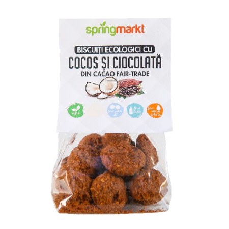 Patiserii - Biscuiti Eco cu Ciocolata si Cocos, 100gr, springmarkt
