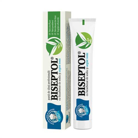 Produse de uz casnic - Biseptol Pasta Dinti cu Argint Ionic si Bicarbonat  75ml Dacia P