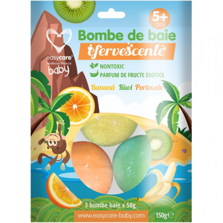 Bombe de Baie Efervescente Copii Fructe Exotice 3buc, Easycare [0]