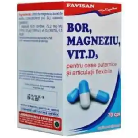 Articulatii sanatoase - Bor, Magneziu si Vitamina D3 70cp Favisan
