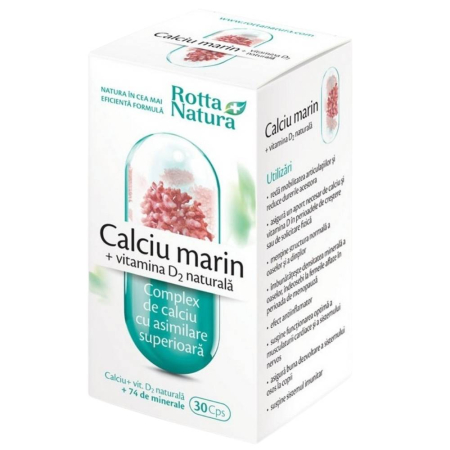 Imunitate - Calciu marin + Vitamina D2 naturala, 30cps, Rotta Natura