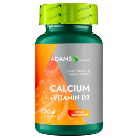 Calciu + Vitamina D3, 120cps, Adams Supplements [1]