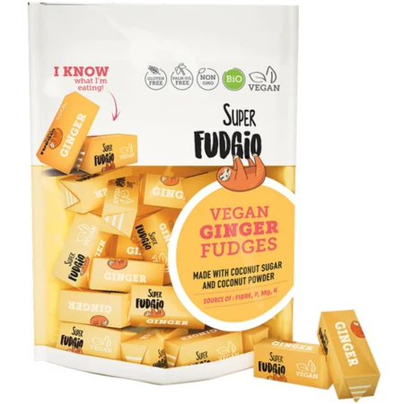 Alimente - Caramele bio cu aroma de Ghimbir, fara gluten, 150g, Super Fudgio