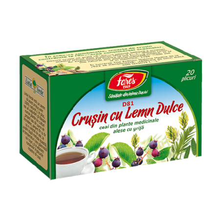 Ceaiuri medicinale compuse - Ceai Crusin si Lemn Dulce, 20dz, Fares