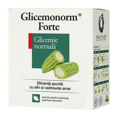 Ceaiuri medicinale compuse - Ceai Glicemonorm Forte 50gr Dacia Plant