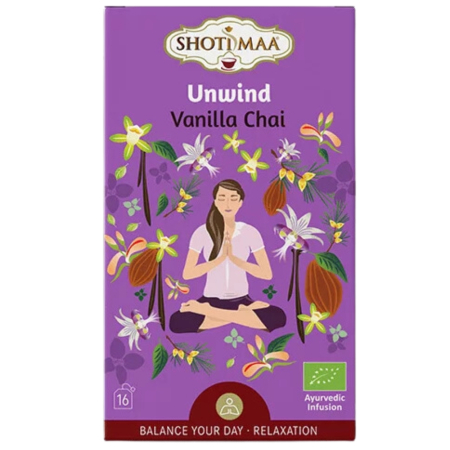 Ceaiuri medicinale compuse - Ceai Sundial Unwind Vanilla Chai bio, 16 plicuri, Shotimaa