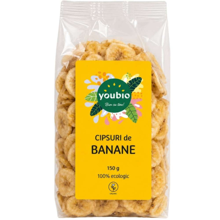 Snacksuri - Chipsuri de banane, ecologic, 150g, Youbio