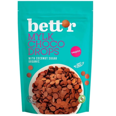 Cereale si leguminoase fara gluten - Choco Drops Milk, Bio, 200g, Bettr