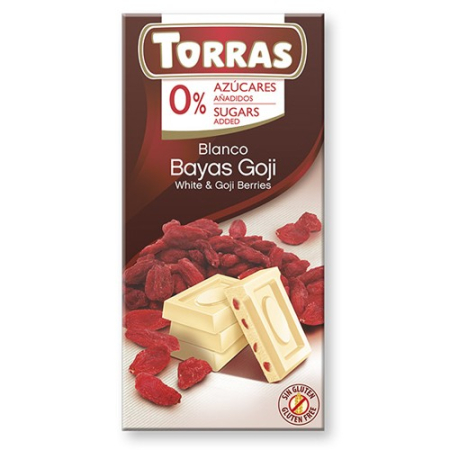 Ciocolata - Ciocolata Alba cu Fructe Goji 75gr Torras