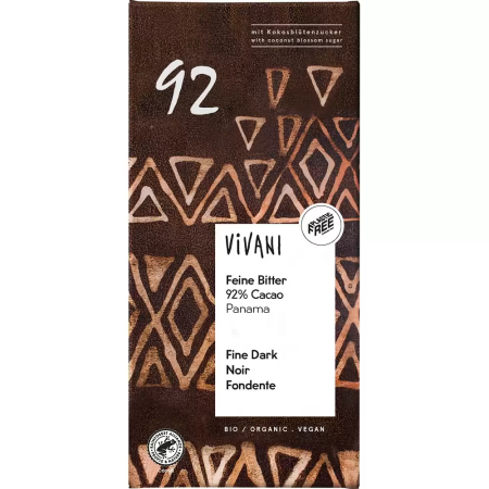 Ciocolata - Ciocolata Amaruie 92% Cacao si Zahar din Flori de Cocos Eco 100gr Vivani