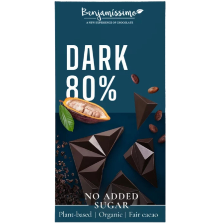 Ciocolata - Ciocolata neagra cu 80% Cacao, Eco, 60g, Benjamissimo