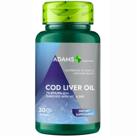 Cardiovasculare - Cod Liver Oil 1000mg, 30cps, Adams Supplements