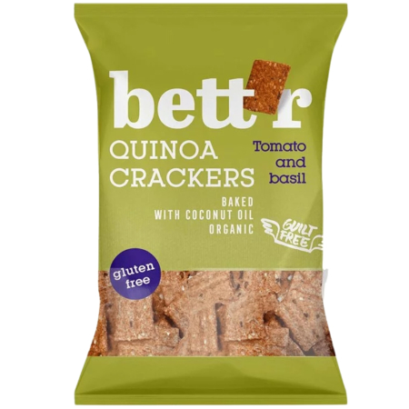 Crackers cu quinoa, rosii si busuioc, fara gluten, eco, 100g, Bettr [1]
