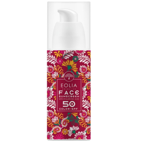 Produse pentru plaja - Crema de fata cu protectie solara, SPF 50 COLOR, 50ml, Eolia